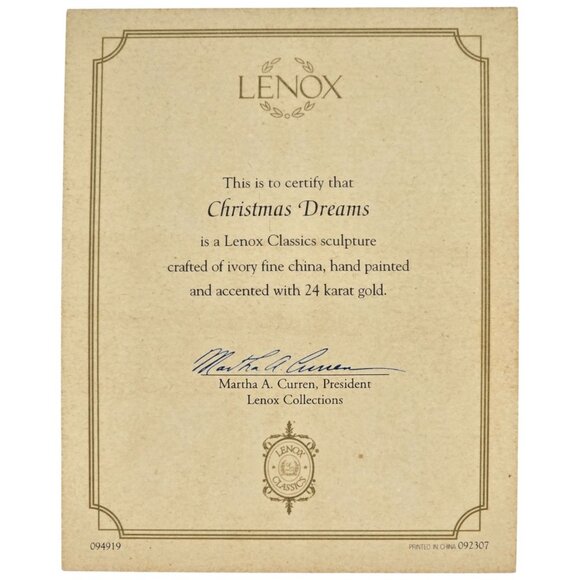 Lenox Christmas Dreams Hand Painted Porcelain Cat In Stocking Figurine With 24K - Picture 7 of 8